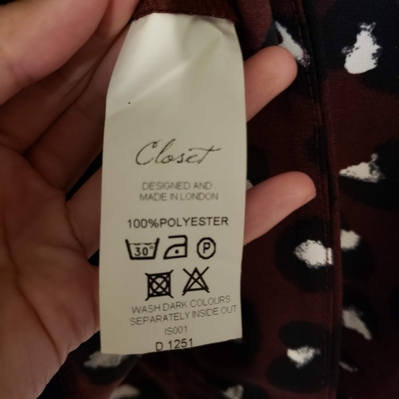 Leopard Burgundy Dress Size 2 | Closet London ASOS - Picture 7 of 8